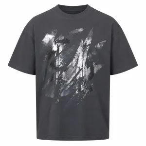 Metallic Print Short-Sleeve Pullover