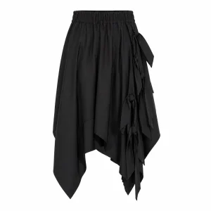 Architectural Deconstruction Scarf Hem Midi Skirt