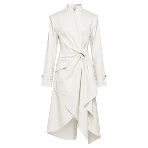 Deconstructed Asymmetric Wrap Shirt Dress