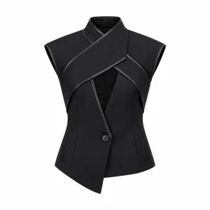 Deconstructed Asymmetric Criss Cross Vest
