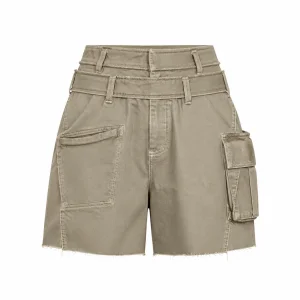 Deconstructed Double Waistband Utility Shorts
