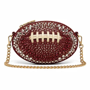 Crystal-Studded Mini Football Shoulder Bag