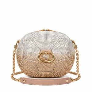 Crystal-Embellished Mini Football Crossbody Bag