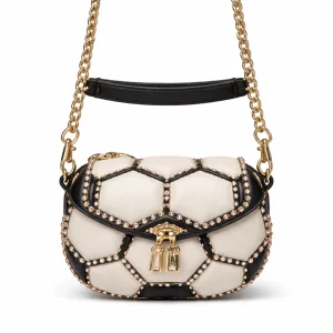 Crystal-Embellished Micro Football Chain Bag