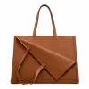 Architectural Structured Leather Mega Tote
