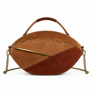 Retro Suede Oval Football Clutch