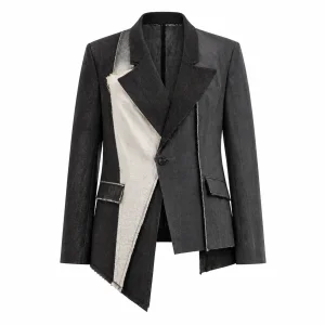 Asymmetric Paneled Deconstructed Suiting Jacket