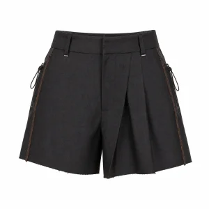 Asymmetric Pleat Deconstruction Short