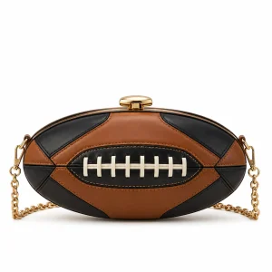 Football-Inspired Structured Mini Clutch